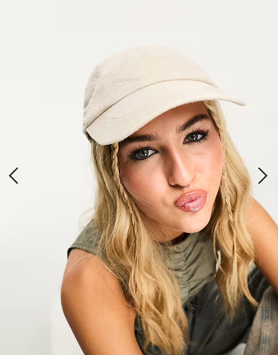 Weekday Essential linen mix cap in beige