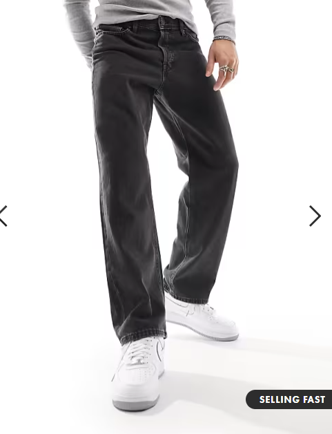 Jack & Jones Eddie loose jeans in washed black