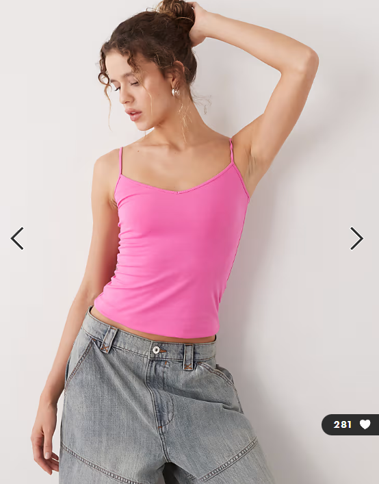 Weekday Demi singlet vest in pink exclusive to ASOS