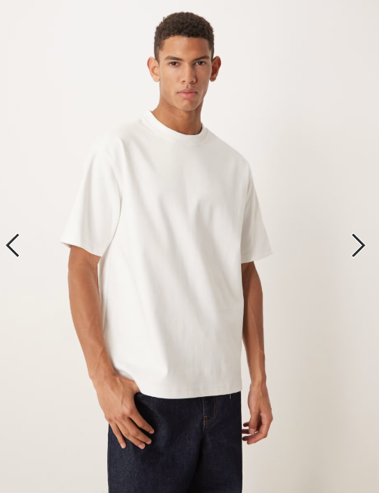 ASOS DESIGN premium interlock relaxed t-shirt in white.
