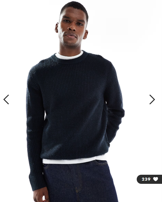 Jack & Jones crew jumper in speckled navy