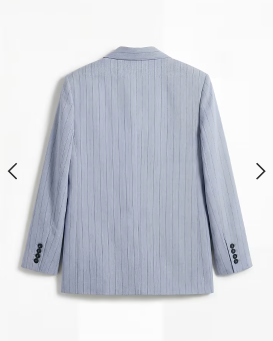Mango Pedro blazer co-ord in pale blue stripe