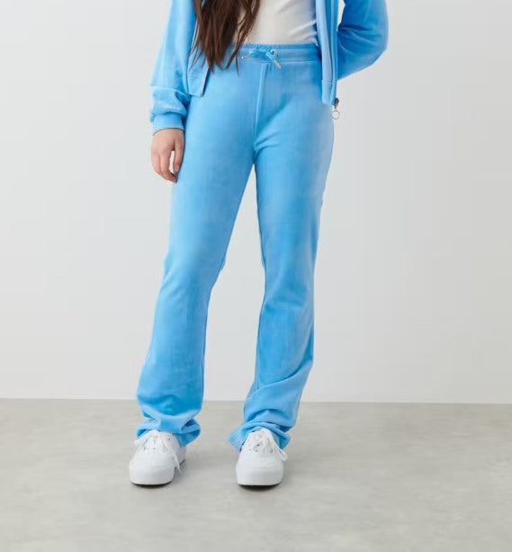 Y velour pants - Mid Blue