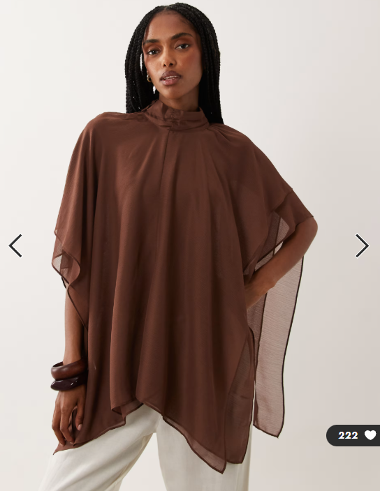 Asos - chiffon double layer cape top