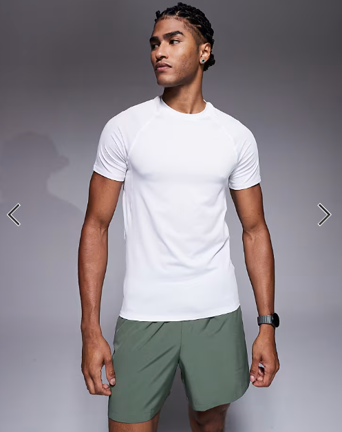 4505 muscle fit seam detail quick dry base layer in white.
