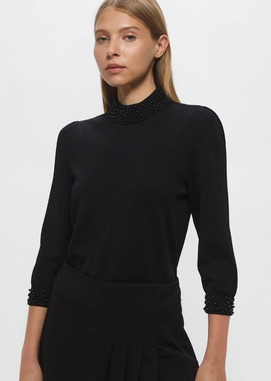 H&m - High Neck Black Pearl