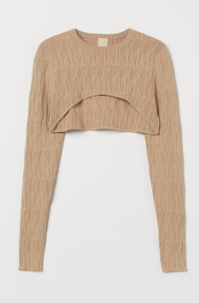 Bolero-Shirt - Beige