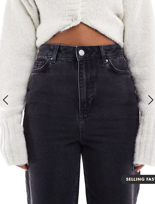 New Look Adalae wide leg jeans in black