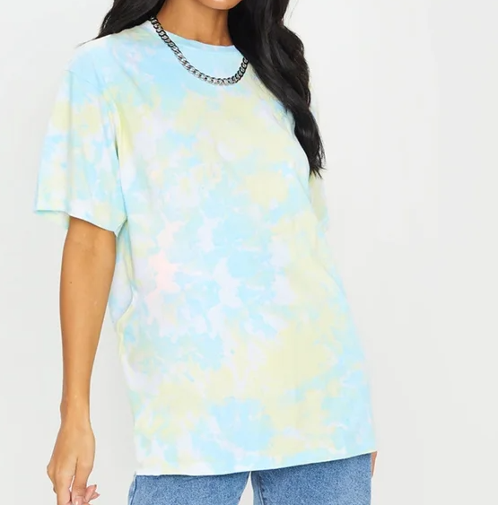 Multi Printed Dye Boyfriend Fit T Shirt