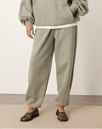 ARRANGE oversized premium heavy weight cuffed jogger in olive green