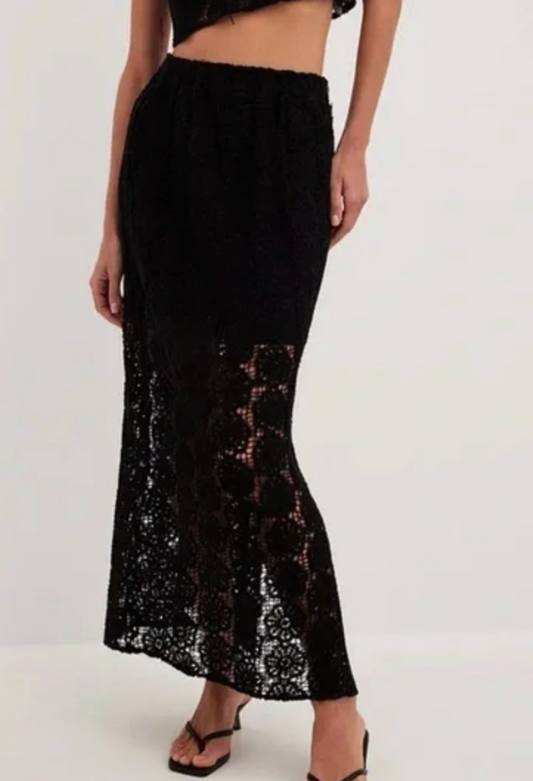 NA-KD Crochet Knitted Maxi Skirt