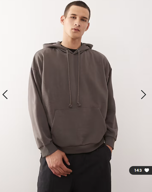 COLLUSION Boxy hoodie in charcoal grey