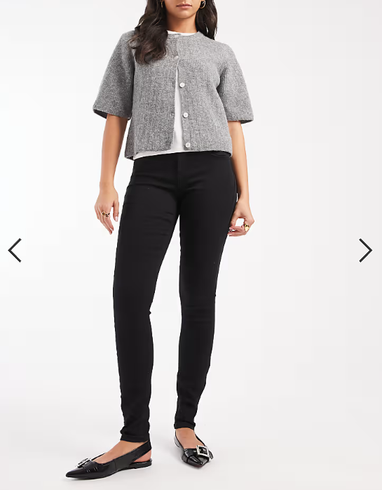 ONLY Royal high waisted skinny jeans in black