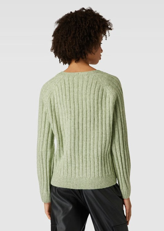 v-neck knitted sweater Laurel green