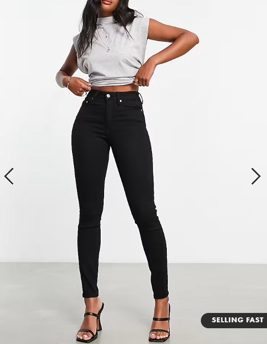 ASOS DESIGN skinny jeans in clean black