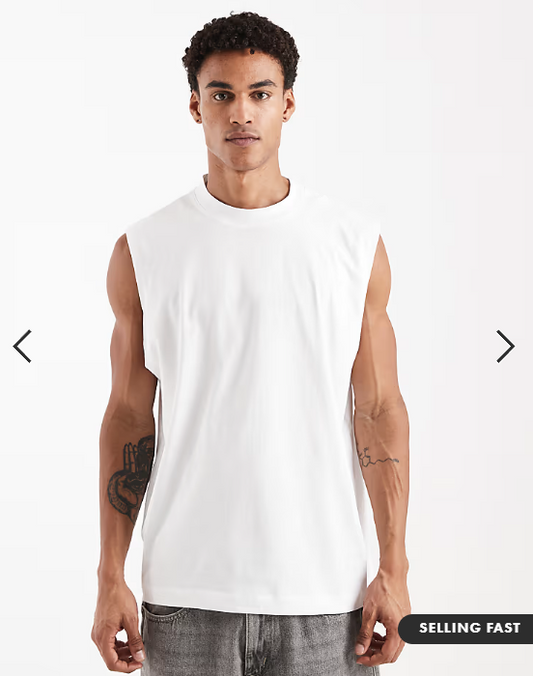 ASOS DESIGN Essentials oversized tank in white.