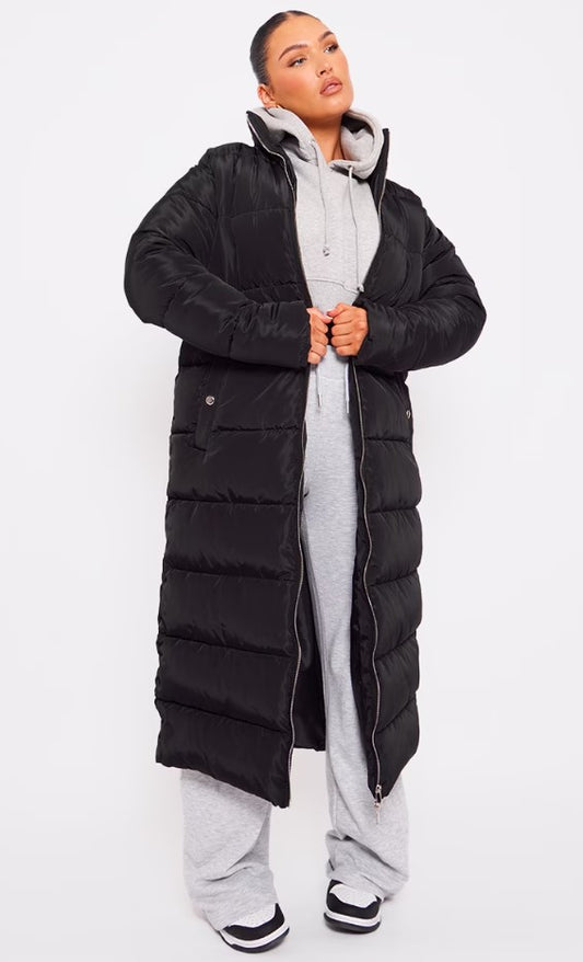 Black Bubble Maxi Puffer Jacket