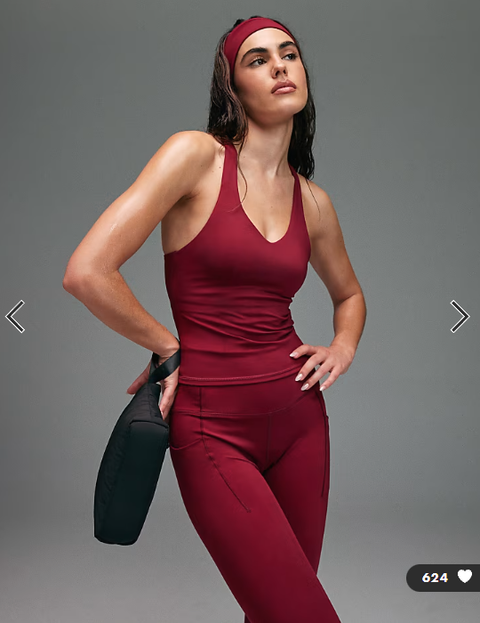 4505 active push up vest with inner bra in cherry red