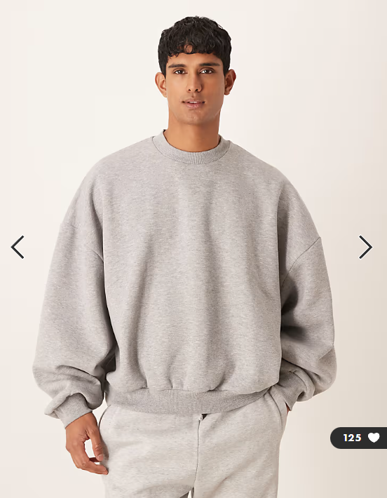 ASOS DESIGN extreme oversized sweatshirt in grey marl