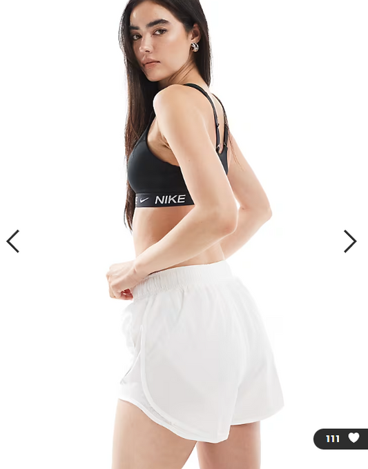 Nike Running Tempo Dri-FIT mid rise 3 inch shorts in white