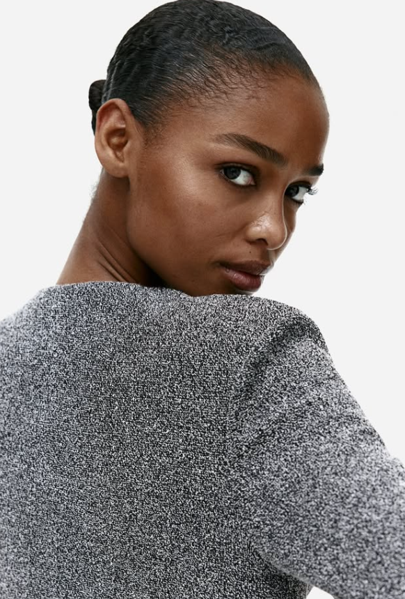 H&M - SHOULDER-PAD CARDIGAN- Hrey