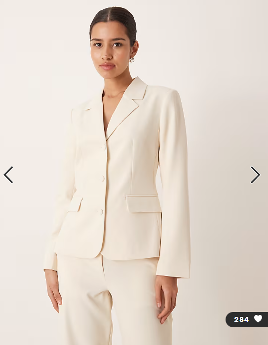 Vila tailored blazer co-ord in birch creamC