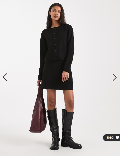 ASOS DESIGN micro skirt co-ord in black