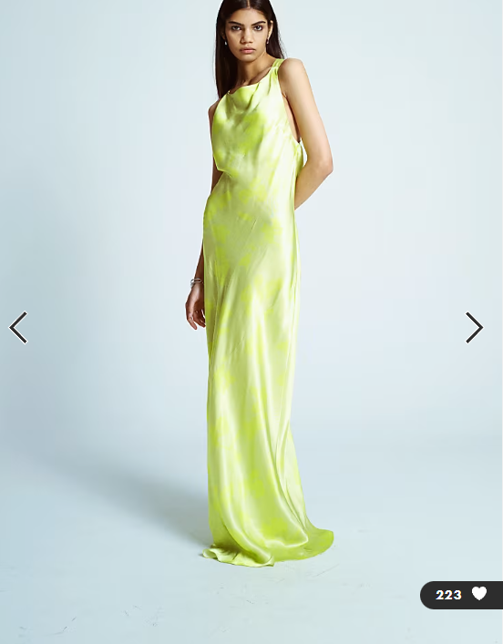 Topshop racer neck with dropped cowl back in lime floral