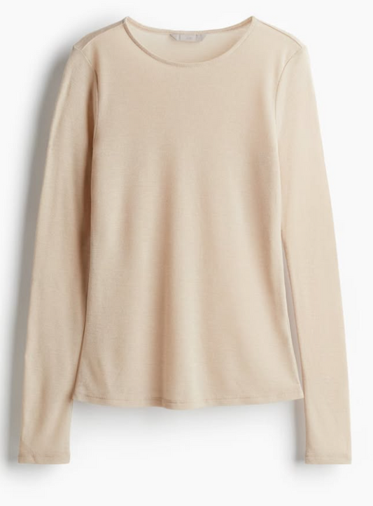 H&M - SHEER JERSEY TOP