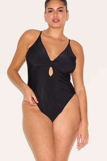 Plt - Plus Black Knot Front Cut Out Swimsuit