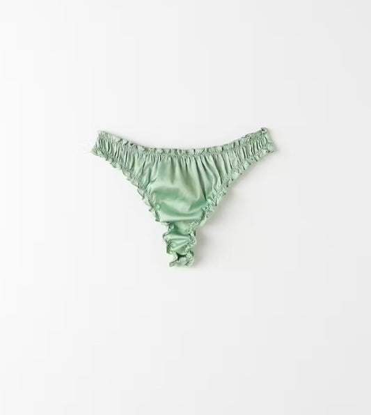 Eva satin string - Dusty Green