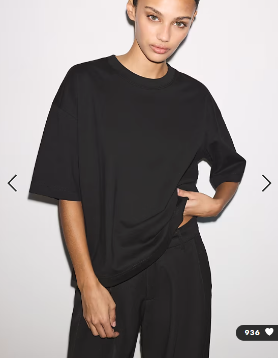 Stradivarius Oversize short sleeve t-shirt in black