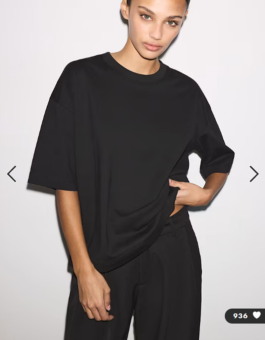 Stradivarius Oversize short sleeve t-shirt in black