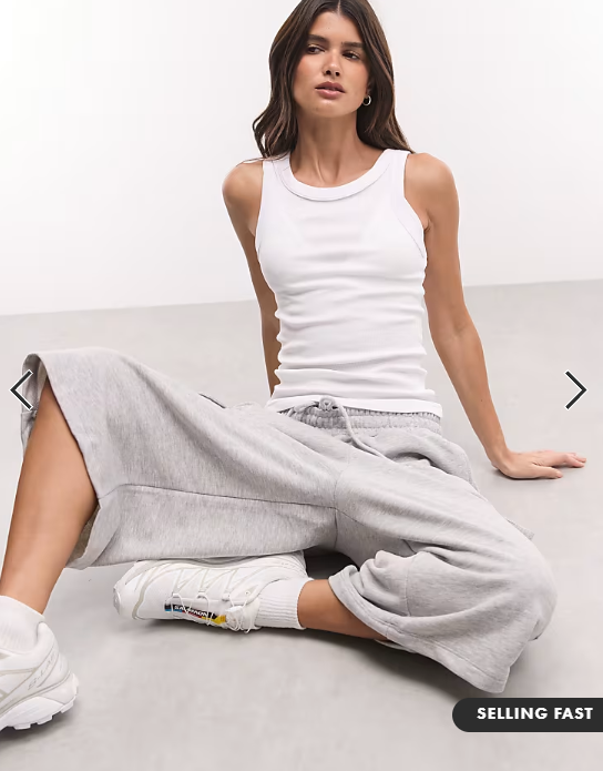 Weekday rib fitted tank top in white