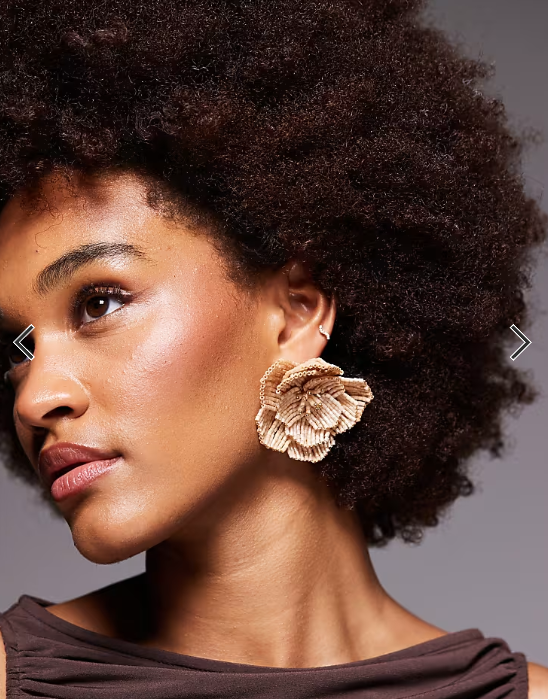 ALDO fleurish beaded statement flower earrings in gold