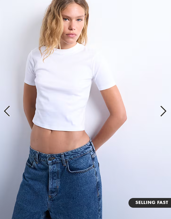 Topshop shrunken everyday tee in white