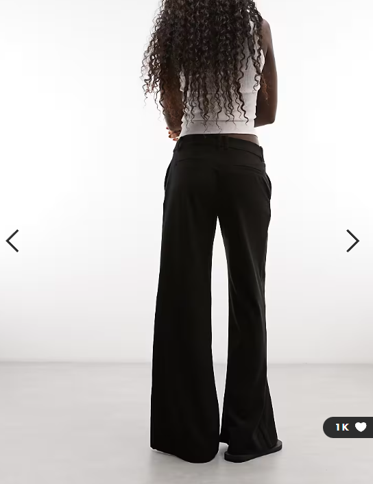 Weekday low waist flared tailored trousers in black