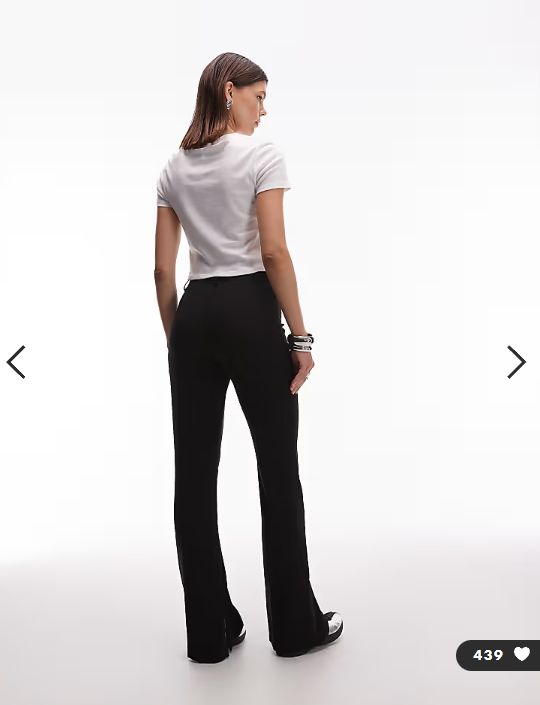 ASOS DESIGN tailored slinky skinny flare trousers in black
