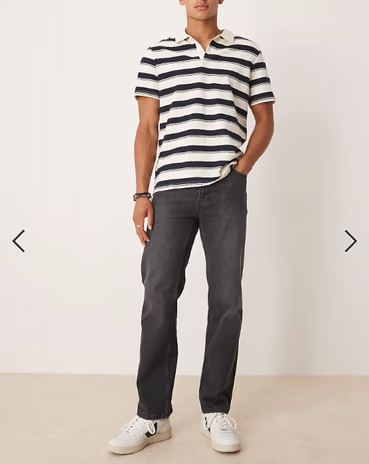 ASOS DESIGN straight leg jeans in black wash