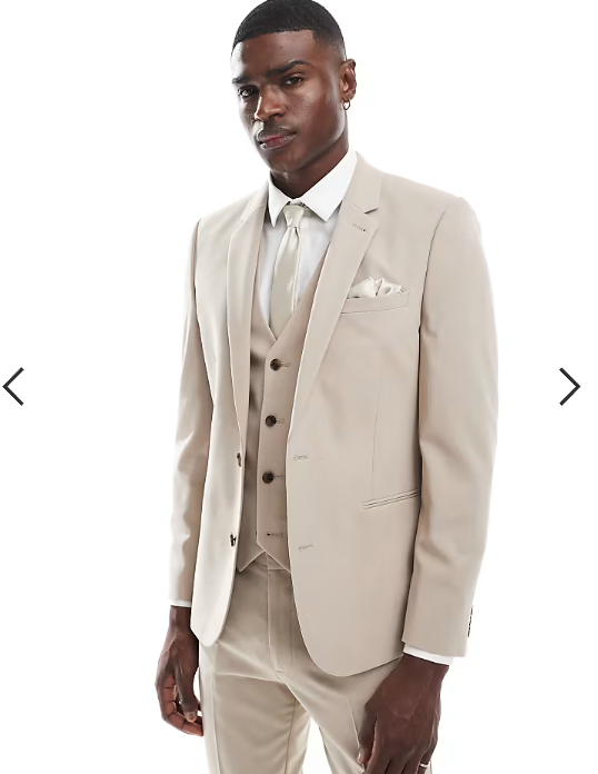 ASOS DESIGN skinny suit jacket in stone