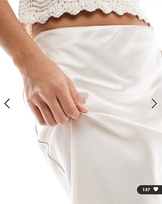 4th & Reckless satin column maxi skirt in cream
