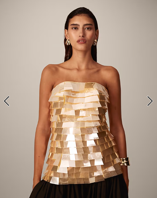 ARRANGE bandeau embellished top in yellow