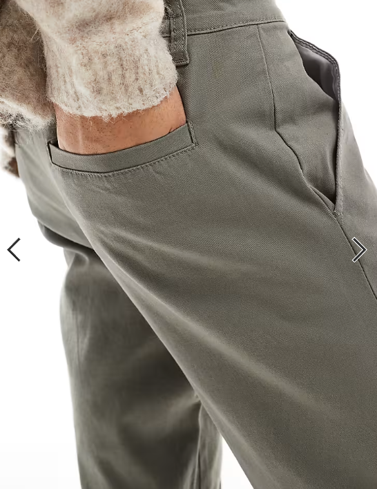 ASOS DESIGN tapered chinos in charcoal