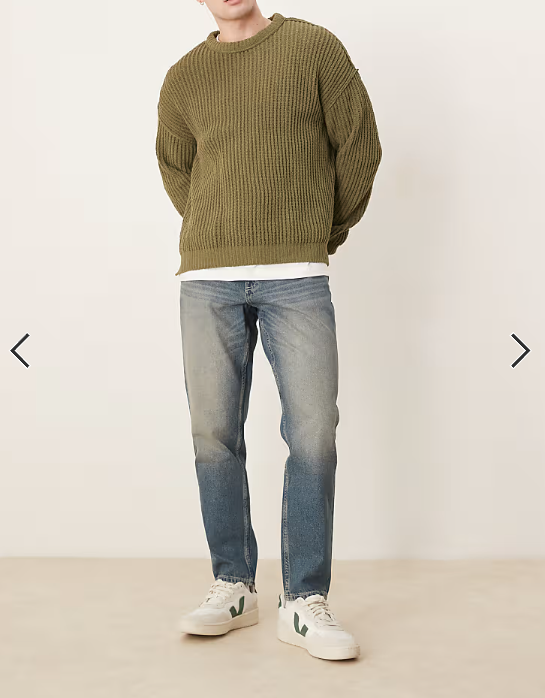 ASOS DESIGN tapered jean in mid wash