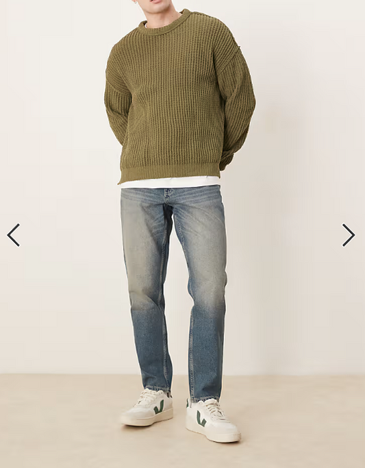 ASOS DESIGN tapered jean in mid wash