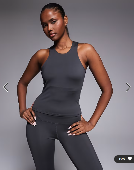 4505 Icon active racer back vest with inner bra and removable padding in smoke grey
