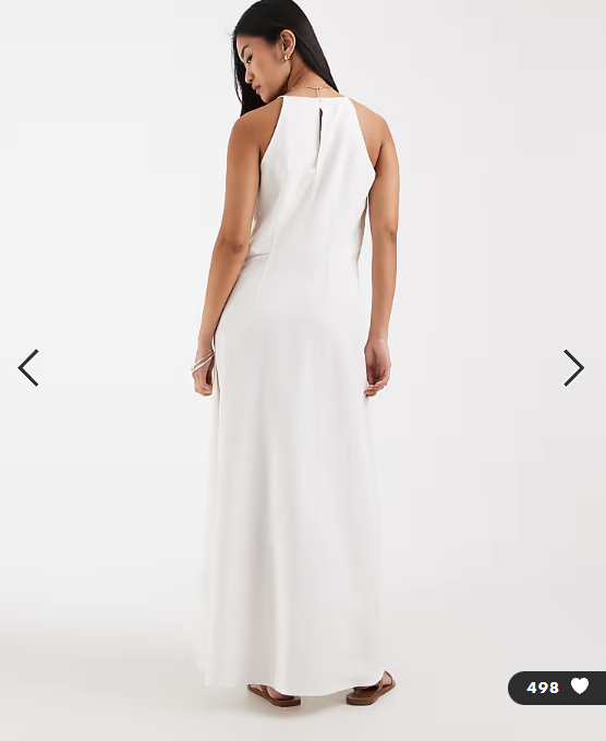 ONLY linen blend sleeveless maxi dress in white