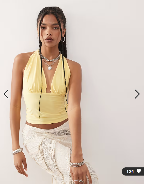 COLLUSION halter top in buttermilk yellow