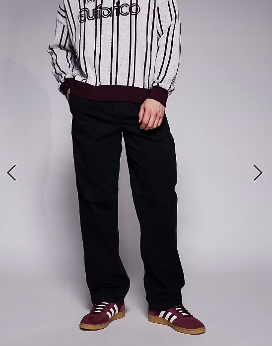 River Island loose fit pull on trousers in black