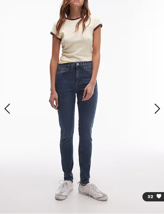 Topshop Jamie high rise skinny jean in storm blue